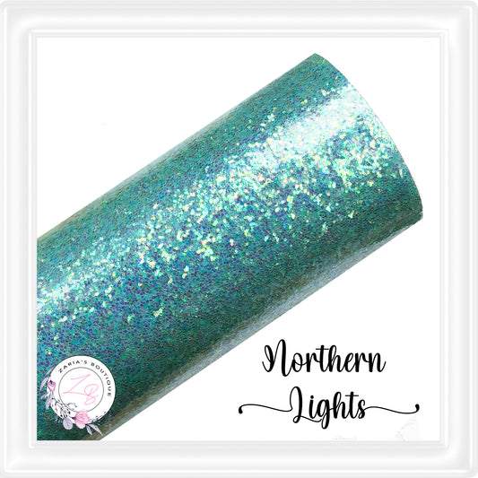 ⋅ Northern Lights  ⋅  Smooth Glitter Faux Leather ⋅