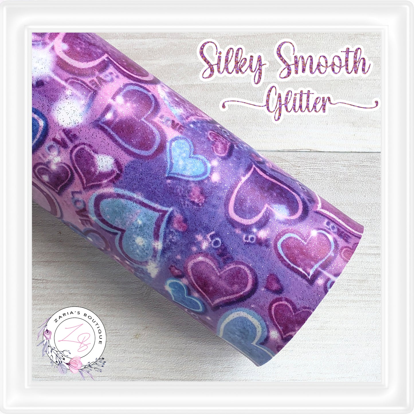 ⋅ Purple Hearts⋅  Silky Smooth Glitter Faux Leather ⋅
