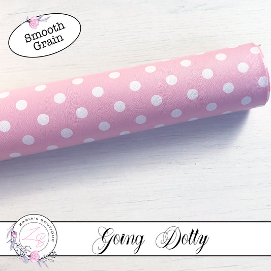 ⋅ Going Dotty ⋅ Smooth Grain Pink & White Polka Dots ⋅ Vegan Faux Leather ⋅