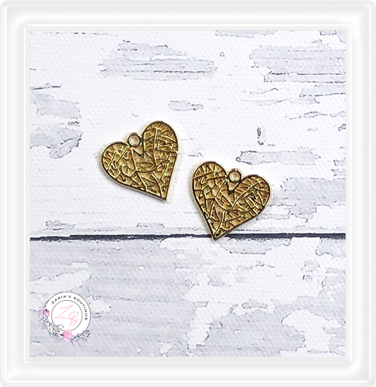 ⋅ Woven Hearts ⋅ Gold Metal Earring Embellishments ⋅ 2 pieces