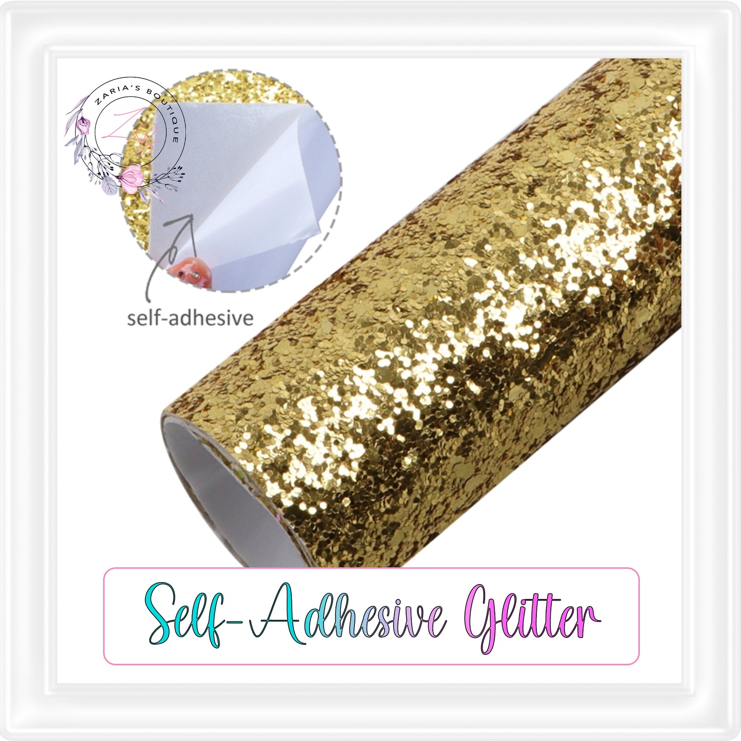 ⋅ Self-Adhesive Backed Medium Glitter ⋅ For Double-Sided Projects ⋅ GOLD ⋅