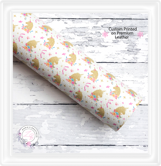 ⋅ Unicorn Party ⋅ Custom Vegan Faux Leather ⋅ Sheets Or Rolls!
