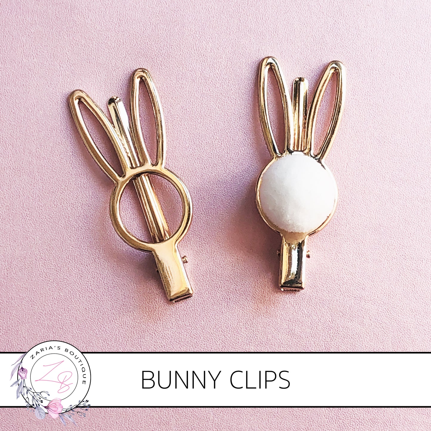 ⋅ Bunny Clips ⋅ Pink or Blue ⋅ Alligator Easter Rabbit Hair Clips ⋅