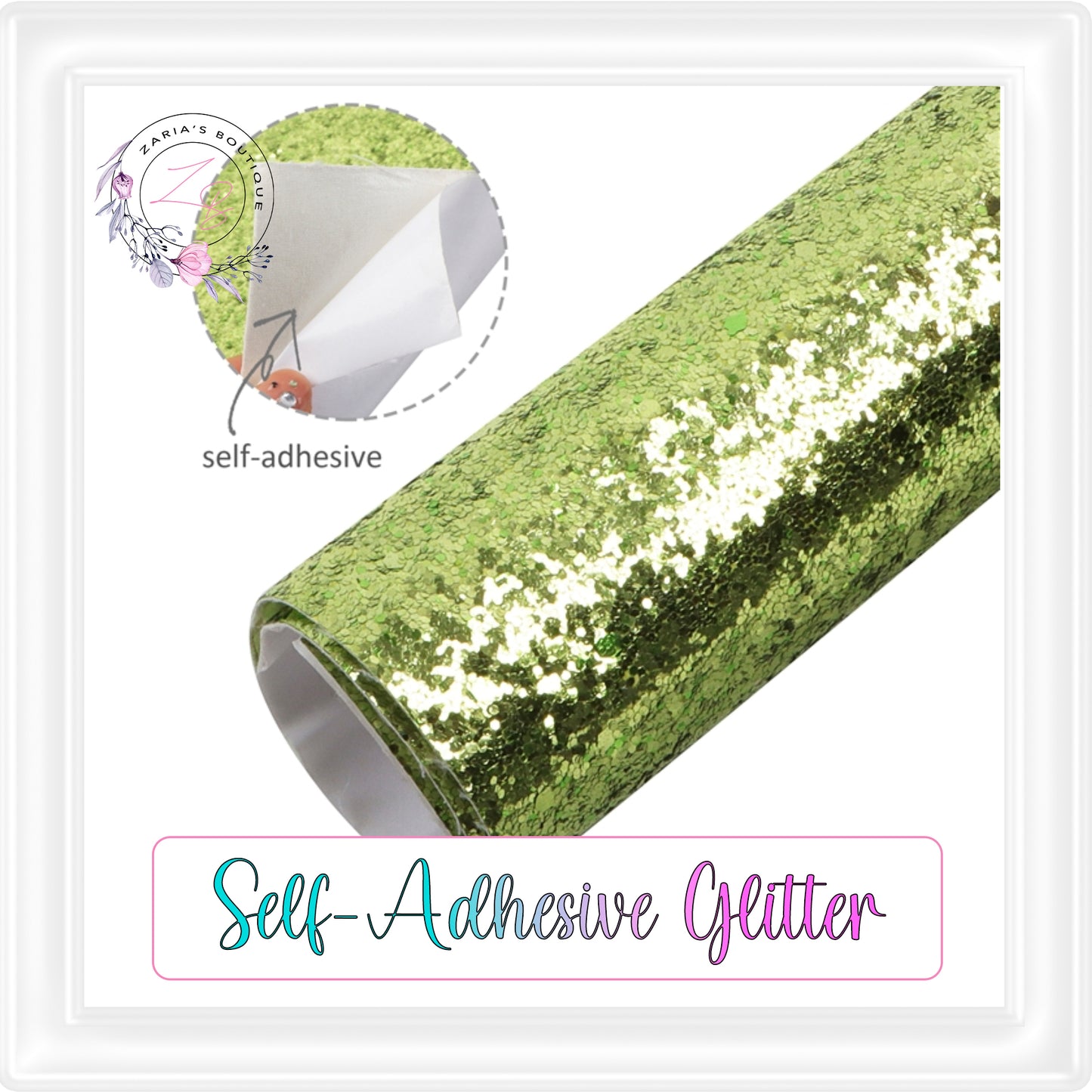 ⋅ Self-Adhesive Backed Medium Glitter ⋅ For Double-Sided Projects ⋅ GREEN ⋅