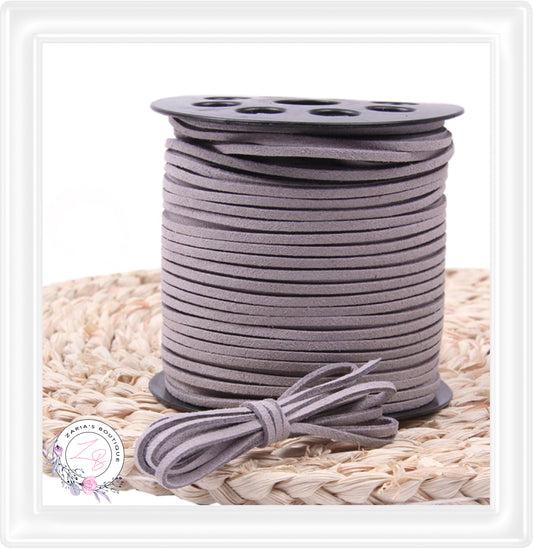⋅ Faux Suede Cord ⋅ 2.7mm ⋅ Grey ⋅ 5 Metres ⋅