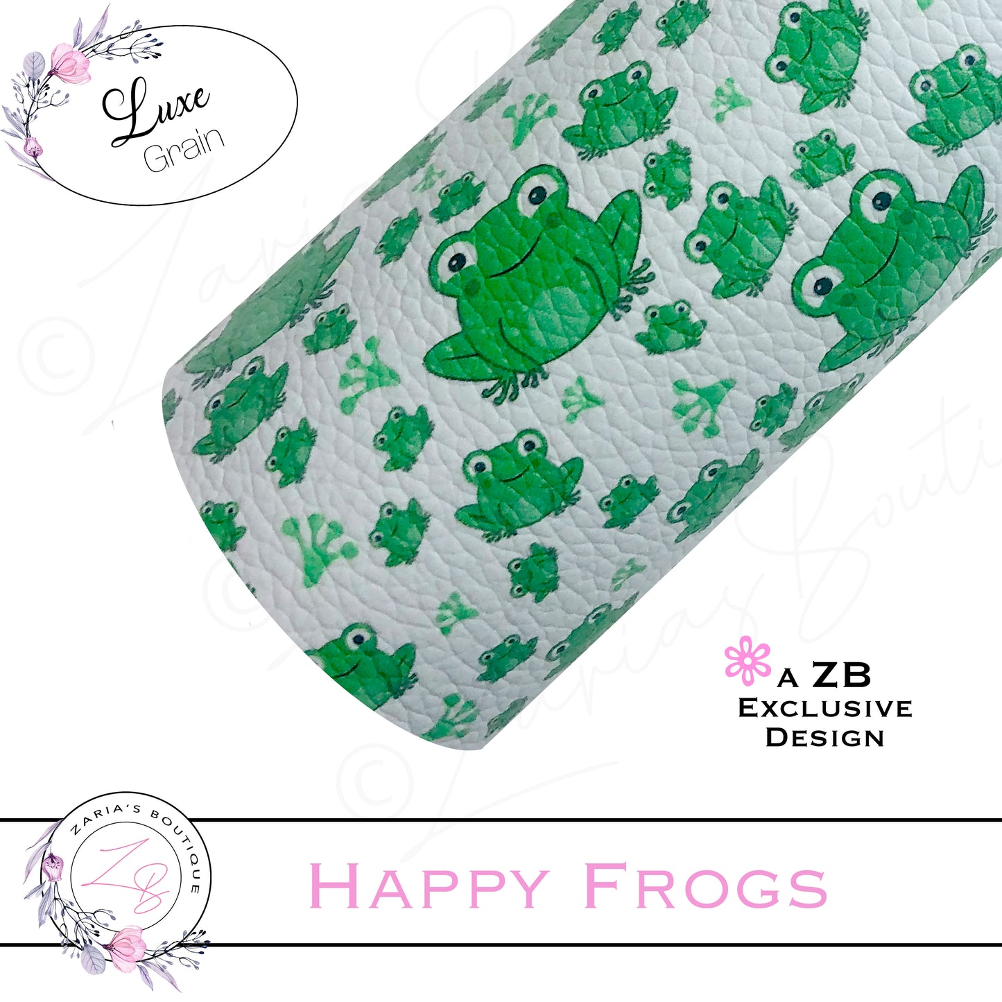 ⋅ Happy Frogs ⋅ Exclusive Vegan Faux Leather ⋅ Sheets Or Rolls!
