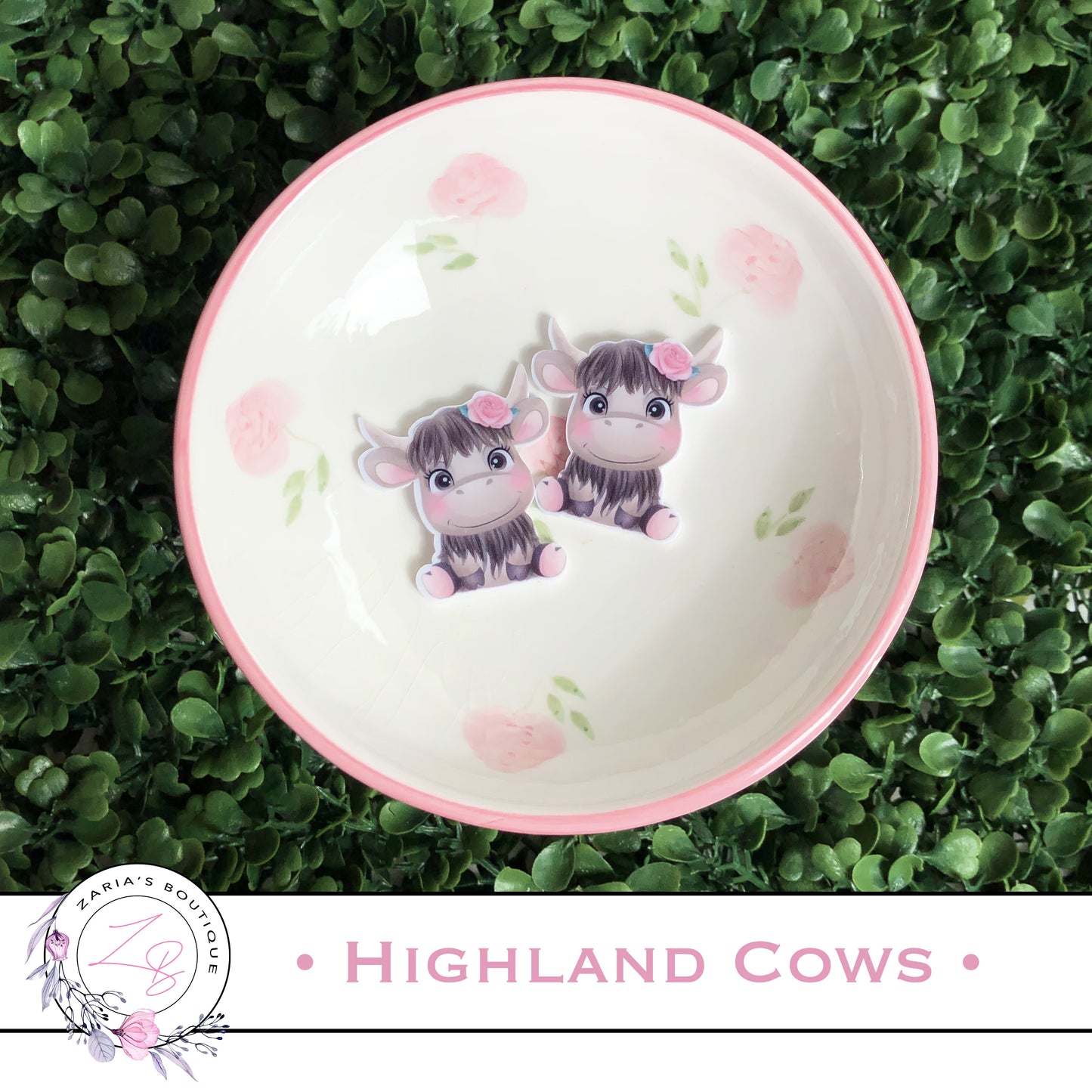 ⋅ Highland Cow Embellishment ⋅ Flatback Resin ⋅ 2 Pieces ⋅