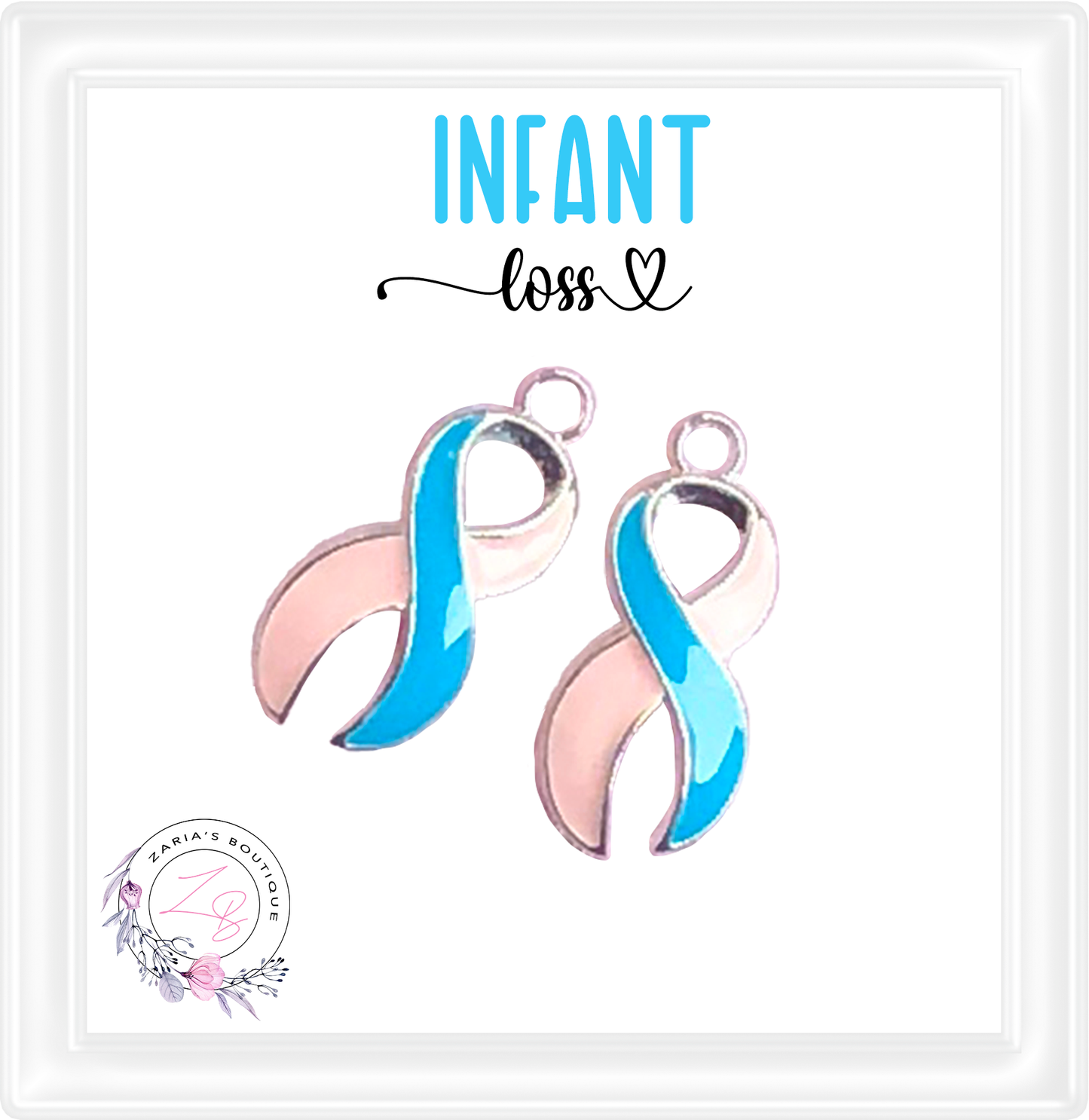 ⋅ Infant Loss ⋅ Pink & Blue Awareness Butterfly Ribbon Vegan Faux Leather ⋅