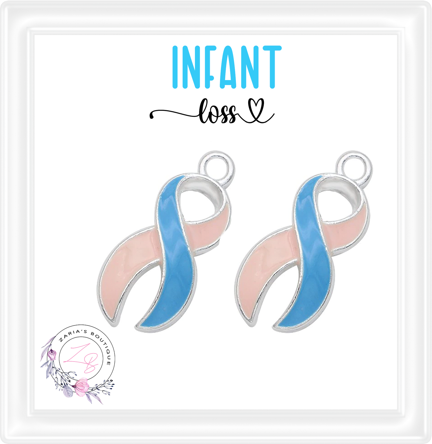 ⋅ Infant Loss ⋅ Pink & Blue Awareness Ribbon Charms ⋅