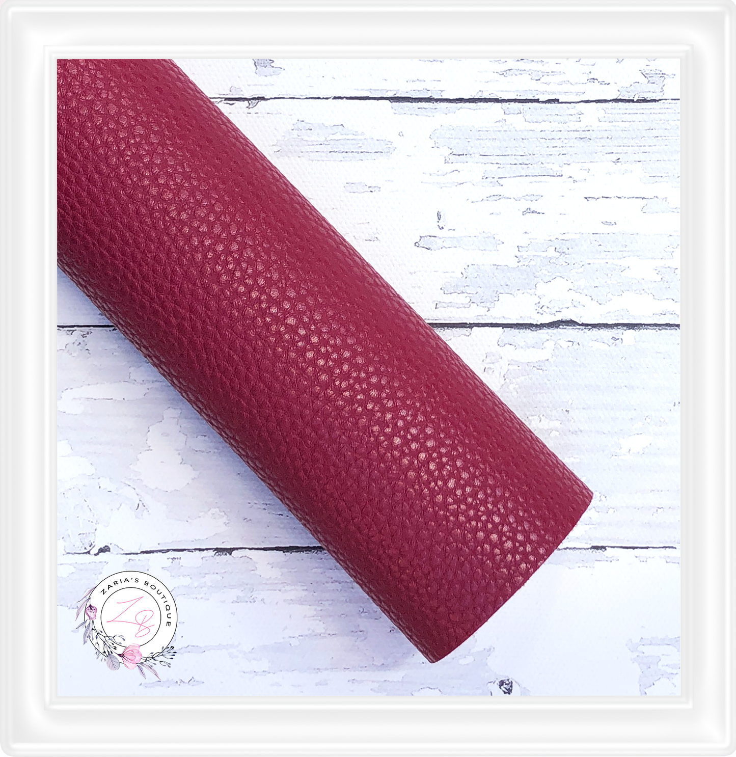 ∙ Plain Premium Vegan Litchi Faux Leather  ∙  Burgundy  ∙