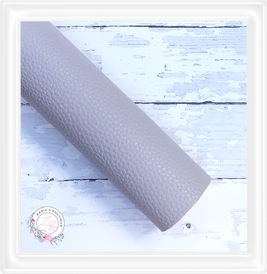 ∙ Plain Premium Vegan Litchi Faux Leather  ∙ Light Grey  ∙