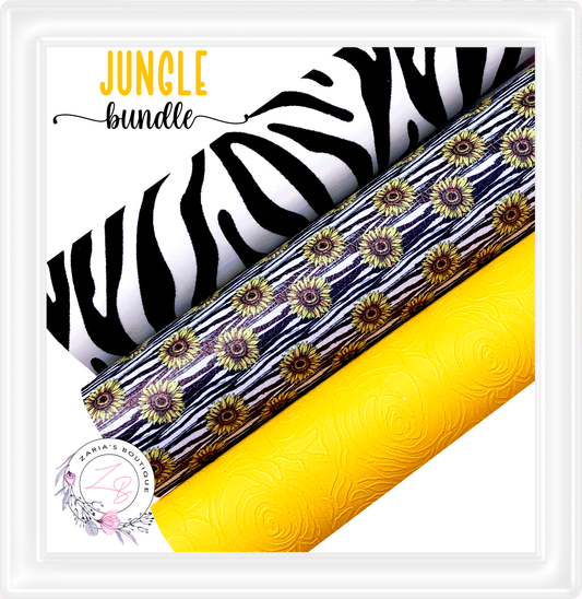 ⋅ Sunflower Jungle ⋅ Black White Yellow Vegan Faux Leather Bundle