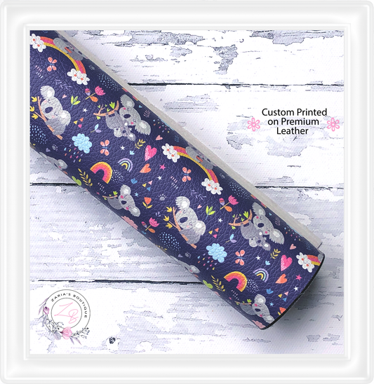 ⋅ Rainbow Koalas ⋅ Premium Custom Printed Vegan Faux Leather