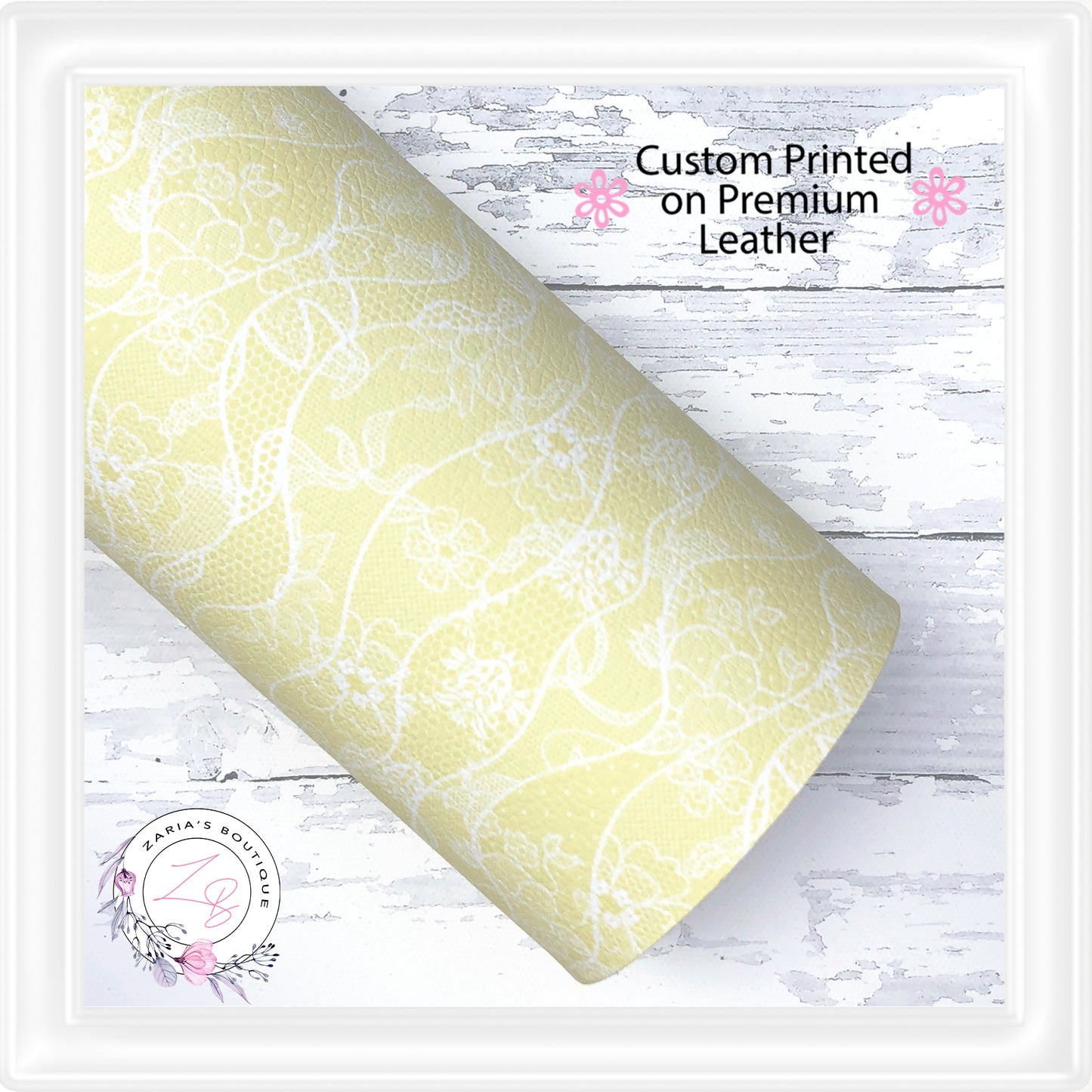⋅ Lemon Lace ⋅ Custom Printed Premium Vegan Faux Leather •