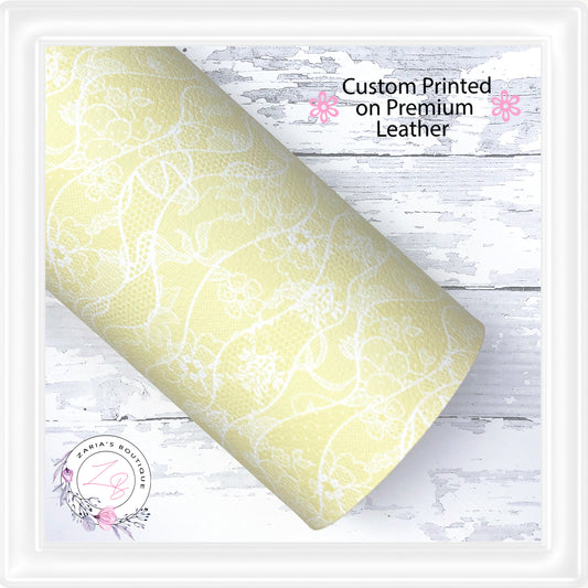 ⋅ Lemon Lace ⋅ Custom Printed Premium Vegan Faux Leather •