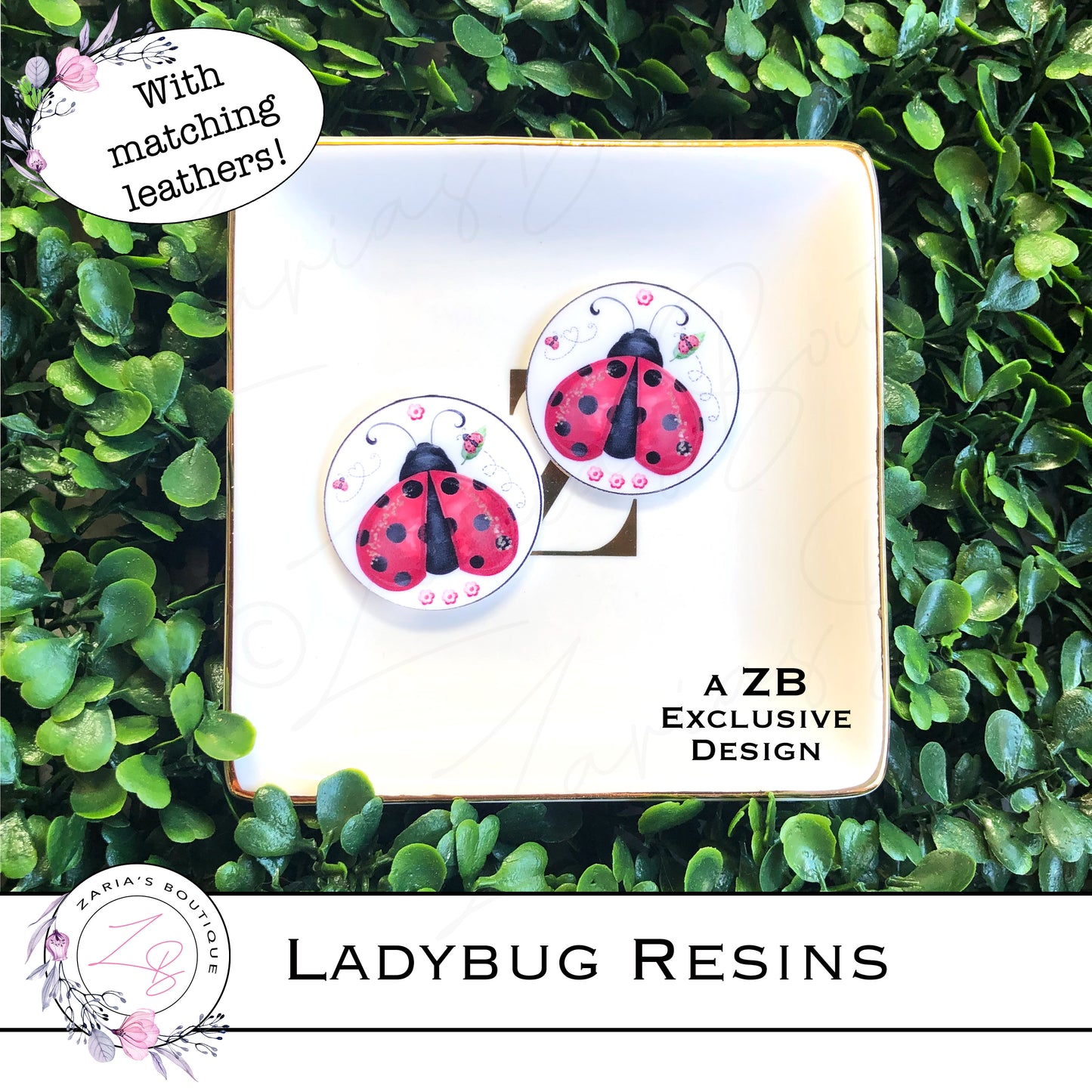 ⋅ Ladybugs ⋅ Embellishment ⋅ Flatback Resin ⋅ 2 Pieces ⋅