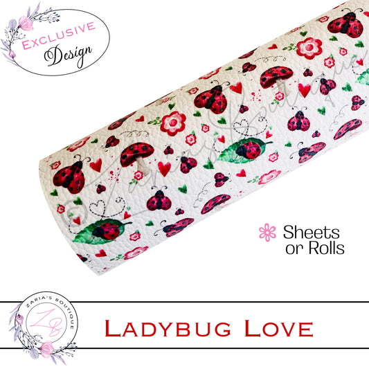 ⋅ Ladybug Love ⋅ Exclusive Vegan Faux Leather ⋅ Sheets Or Rolls!