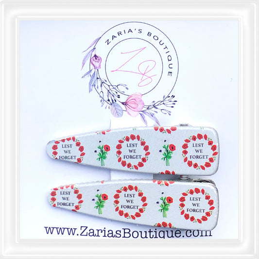 ⋅ EXCLUSIVE ⋅ Lest We Forget ⋅ Red Poppy Wreath ⋅ Premium Hair Clips ⋅