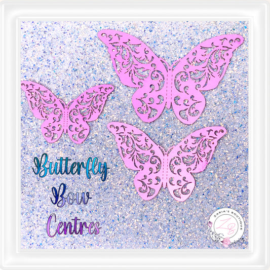 ⋅ Metallic Butterflies ⋅ Pink ⋅ 3D Bow Embellishment ⋅ Pack of 12 ⋅