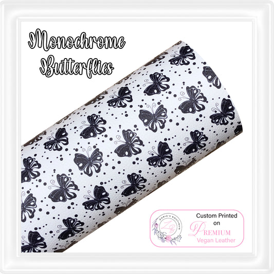 ⋅ Monochrome Butterflies ⋅ Premium Custom Vegan Faux Leathers