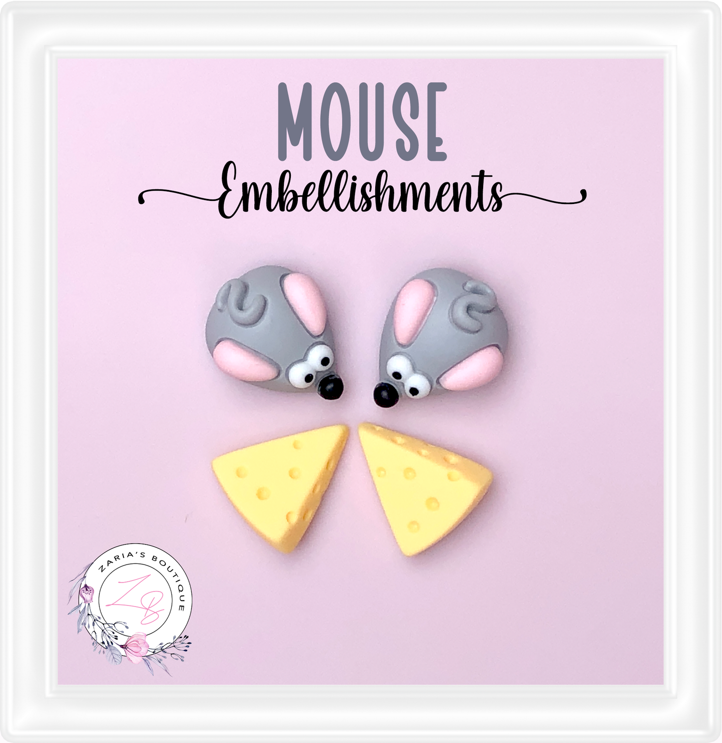 ⋅ Mice & Cheese Embellishments ⋅ Resin Flatbacks ⋅