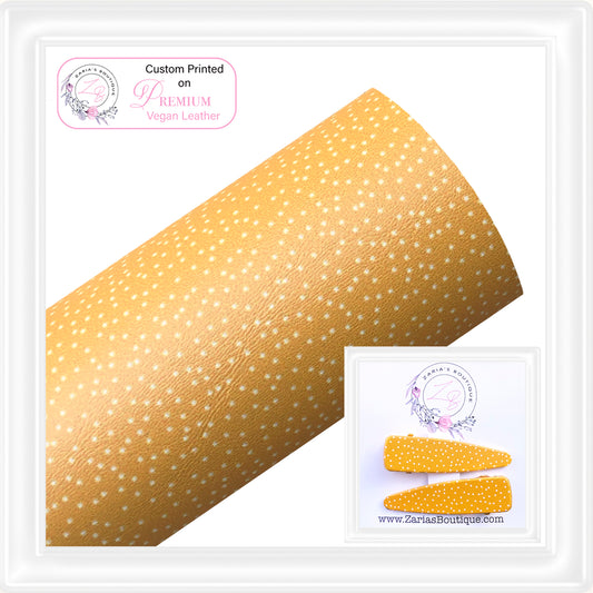 ⋅ Mustard Confetti ⋅ Custom Printed Vegan Faux Leather & Hair Clips ⋅