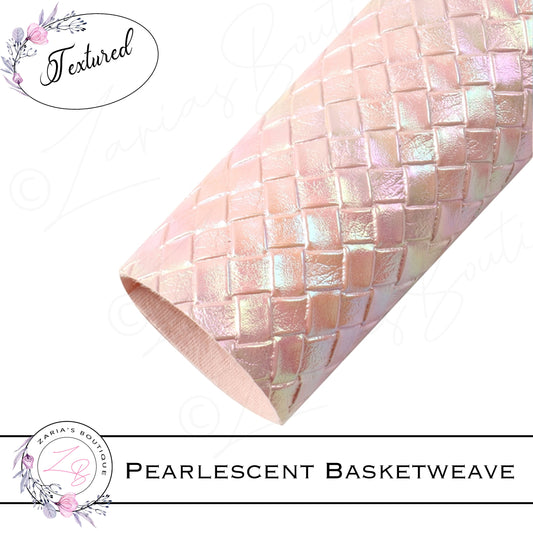 ⋅ Pearlescent Basketweave ⋅ Textured Vegan Faux Leather ⋅