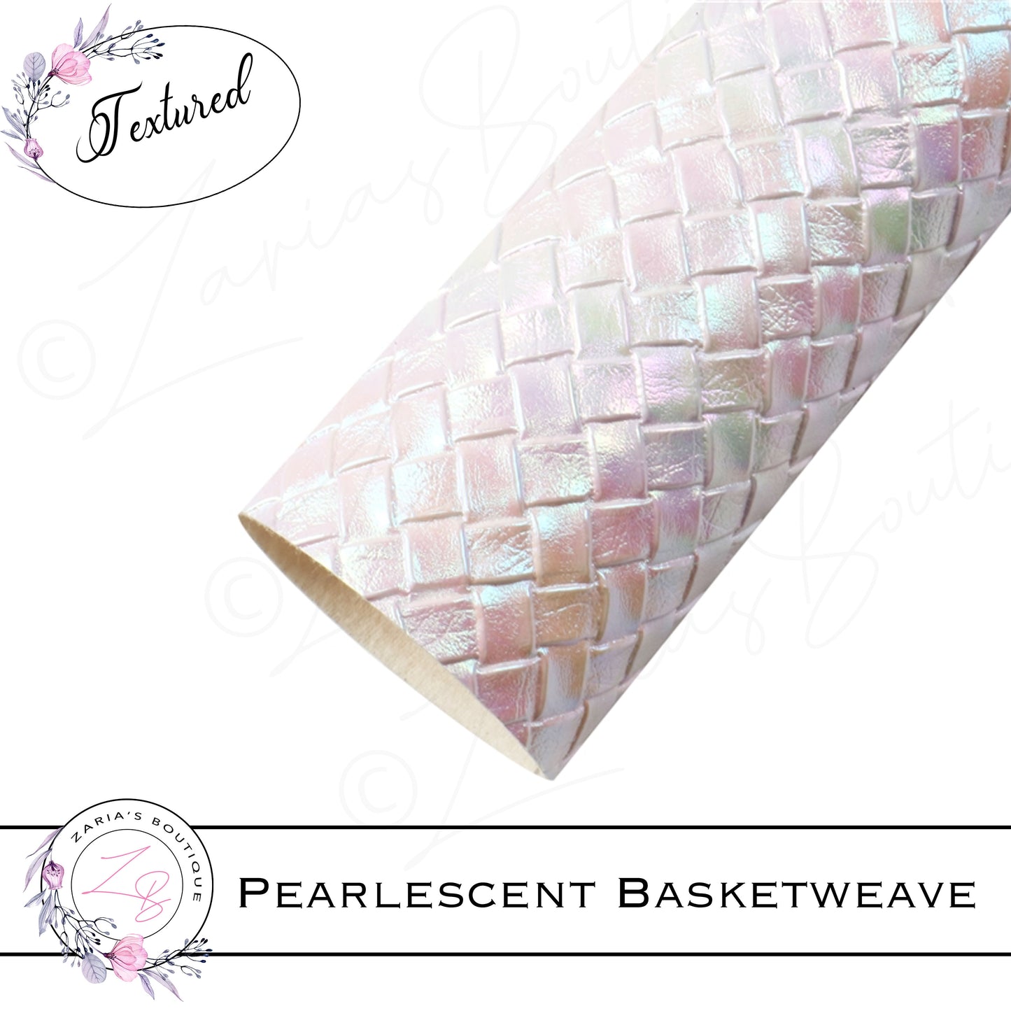 ⋅ Pearlescent Basketweave ⋅ Textured Vegan Faux Leather ⋅
