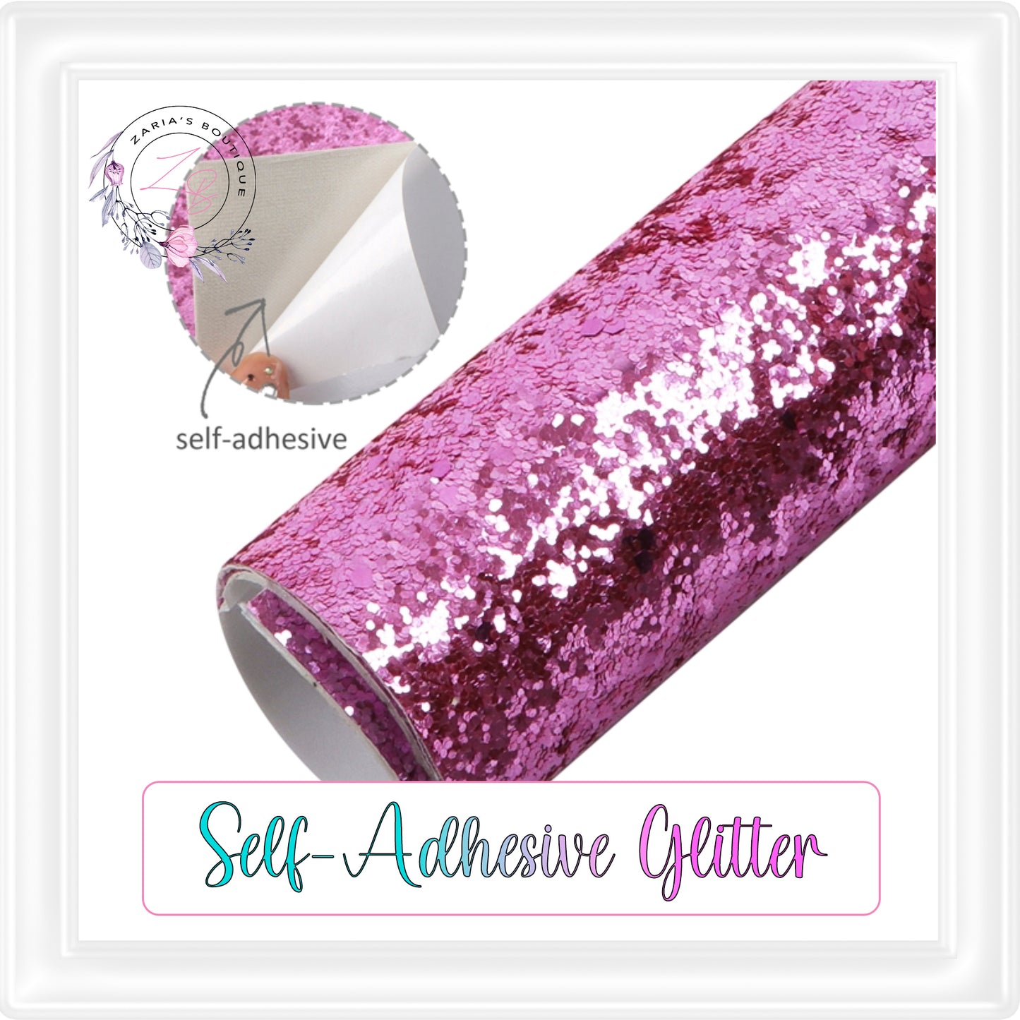 ⋅ Self-Adhesive Backed Medium Glitter ⋅ For Double-Sided Projects ⋅ PINK ⋅