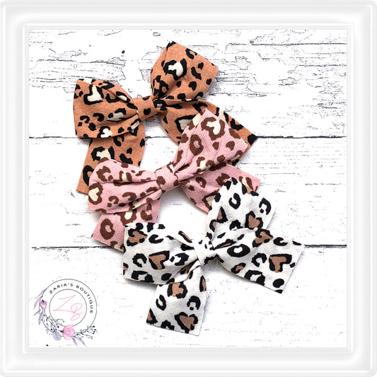 pre-made-tied-bows-leopard-heart-print-cotton-pink-tan-ivory-cream-black-terracotta-hair-supplies-zarias-boutique-sydney-australia