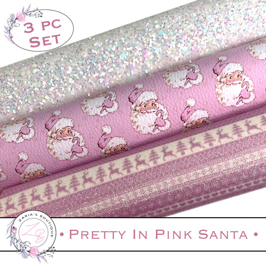 ⋅ Pretty In Pink Santa ⋅ Christmas Faux Leather & Glitter Bundle
