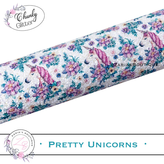 ⋅ Pretty Unicorns ⋅ Pastel Floral Chunky Glitter ⋅
