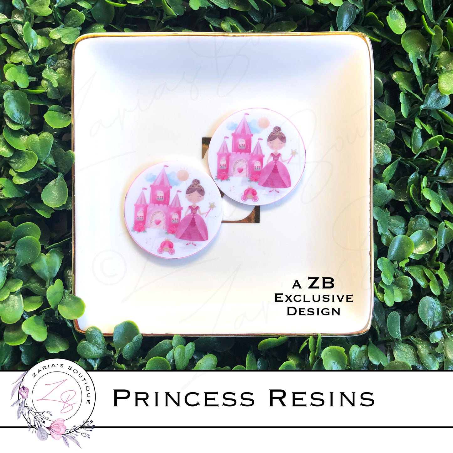 ⋅ Pink Princess ⋅ Embellishment ⋅ Flatback Resin ⋅ 2 Pieces ⋅