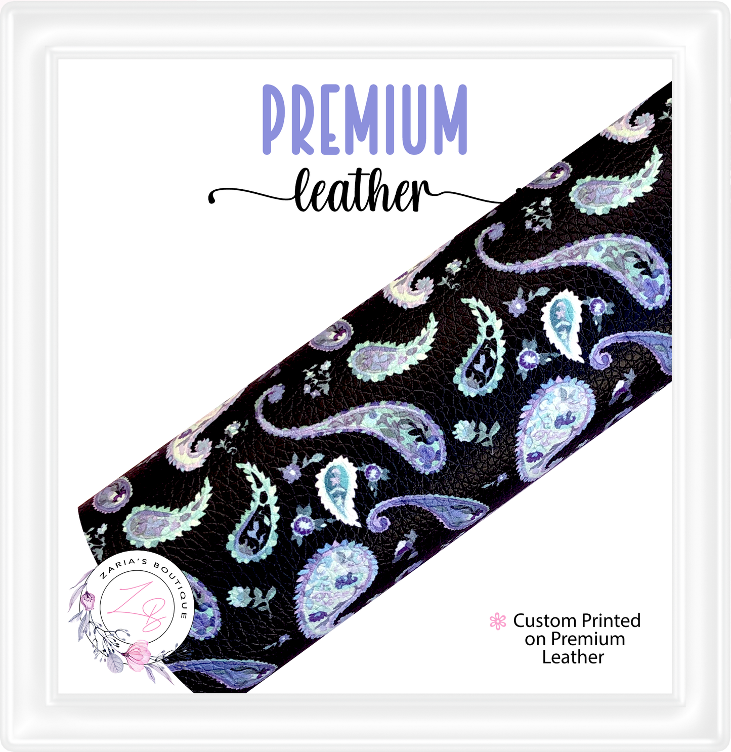 ⋅  Purple Paisley ⋅ Custom Floral Premium Vegan Faux Leather ⋅