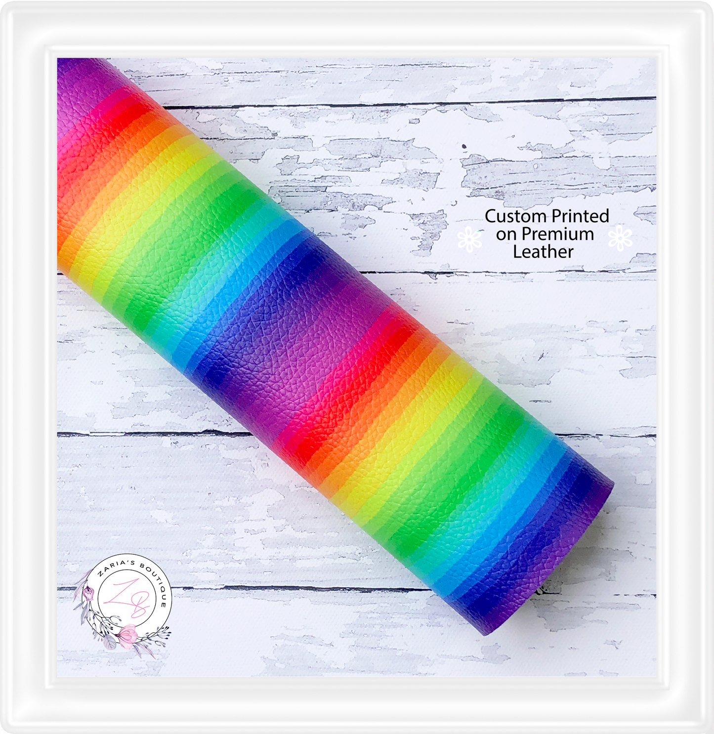 ⋅ Rainbow Stripes ⋅ Custom Vegan Faux Leather ⋅ Sheets Or Rolls!