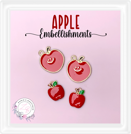 ⋅ Apple Charms ⋅ Red Enamel Fruit Embellishments ⋅ Jewellery Components ⋅