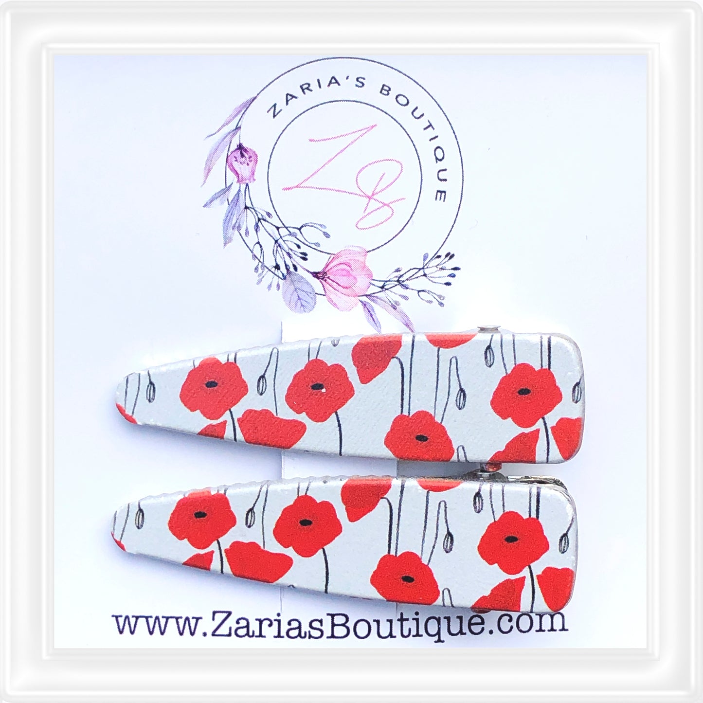 ⋅ EXCLUSIVE ⋅ Lest We Forget ⋅ Red Poppies ⋅ Premium Hair Clips ⋅