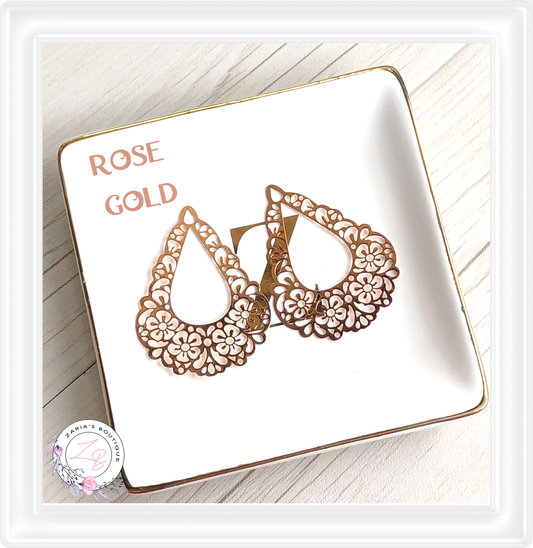 ⋅ Rose Gold Teardrops ⋅ Earring Pendant Charms