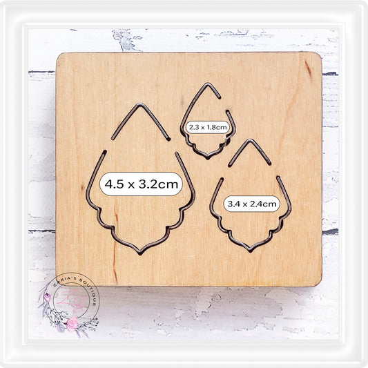 ⋅ Mini Cutting Dies & Templates⋅ Scalloped Drop Earrings 3 sizes  2.3 - 4.5cm  ⋅