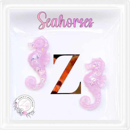 ⋅ SEAHORSES ⋅ Flatback Resin Embellishments ⋅ 2 Pieces
