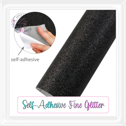 ⋅ Self-Adhesive Backed Fine Glitter ⋅ For Double-Sided Projects ⋅ BLACK ⋅