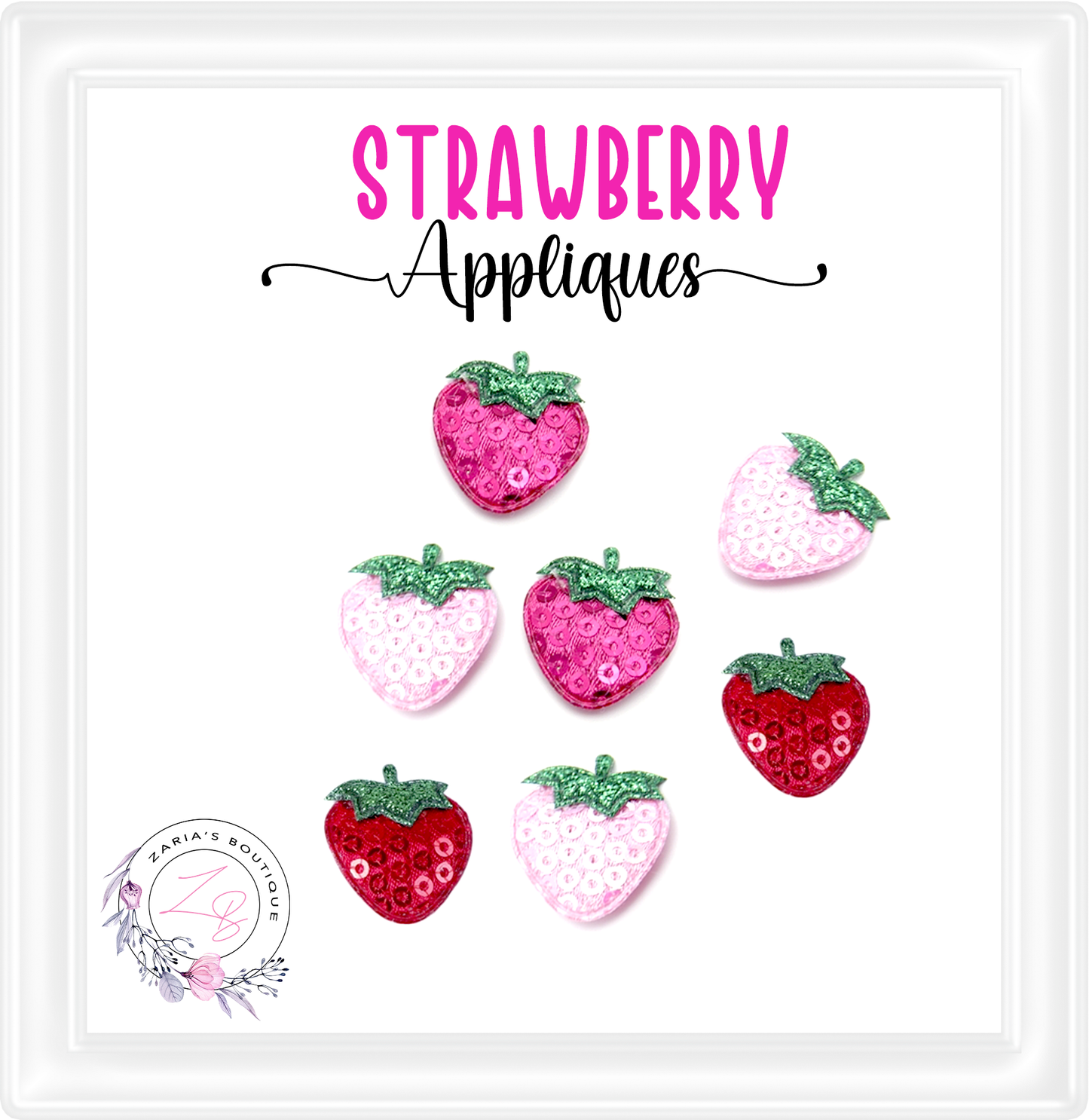 ⋅ Strawberry Sequin Embellishments ⋅ 3 Colours ⋅