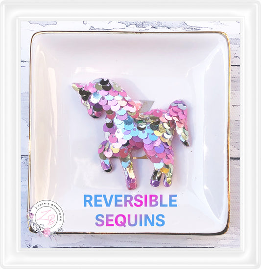 • Sequin Unicorns • Reversible Embellishments • Pastels •