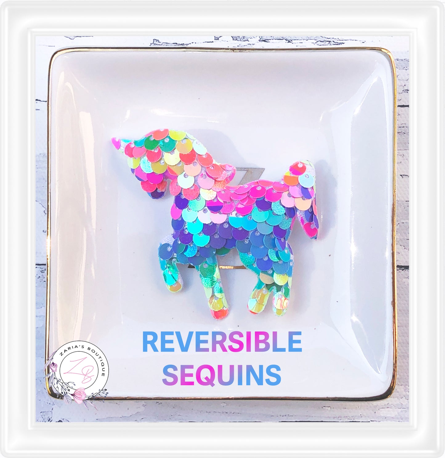 • Sequin Unicorns • Reversible Embellishments • Brights •