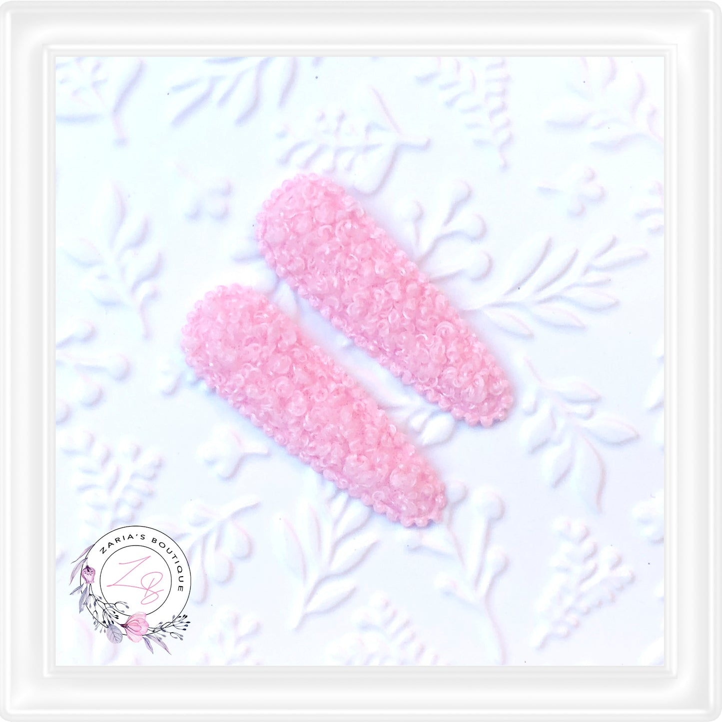 • Snap Clip Cover Appliques • Baby Pink Woolly Sherpa •