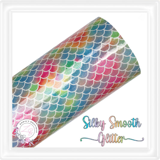 ⋅ Mermaid Scales  ⋅  Silky Smooth Glitter Faux Leather ⋅ Multicolour Rainbow
