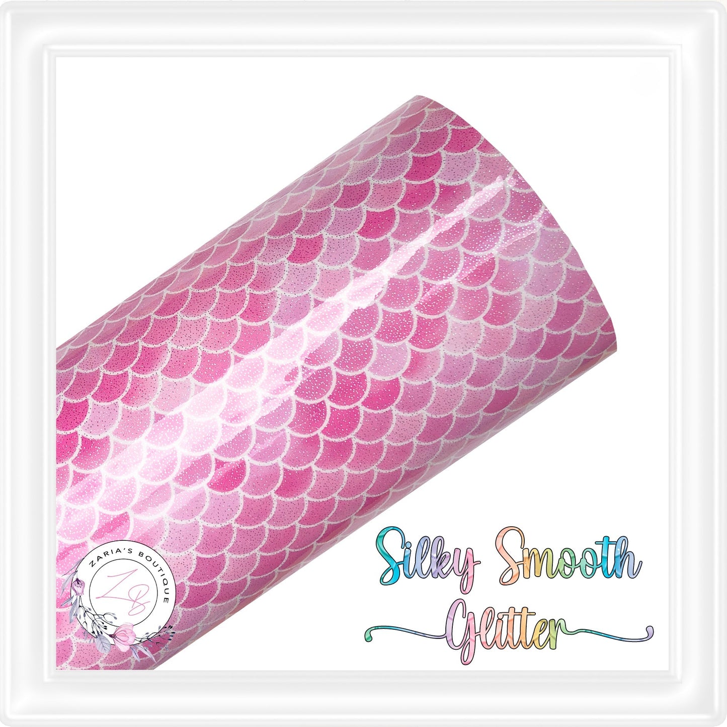 ⋅ Mermaid Scales  ⋅  Silky Smooth Glitter Faux Leather ⋅ Rose Pink Multi