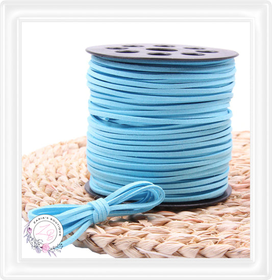 ⋅ Faux Suede Cord ⋅ 2.7mm ⋅ Sky Blue ⋅ 5 Metres ⋅