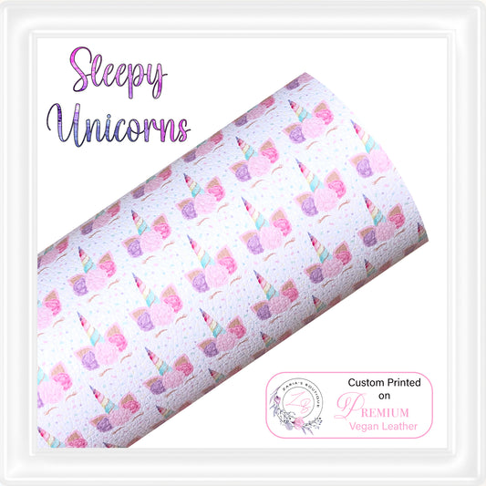 ⋅ Sleepy Unicorns ⋅ Custom Printed Premium Vegan Faux Leather ⋅ 