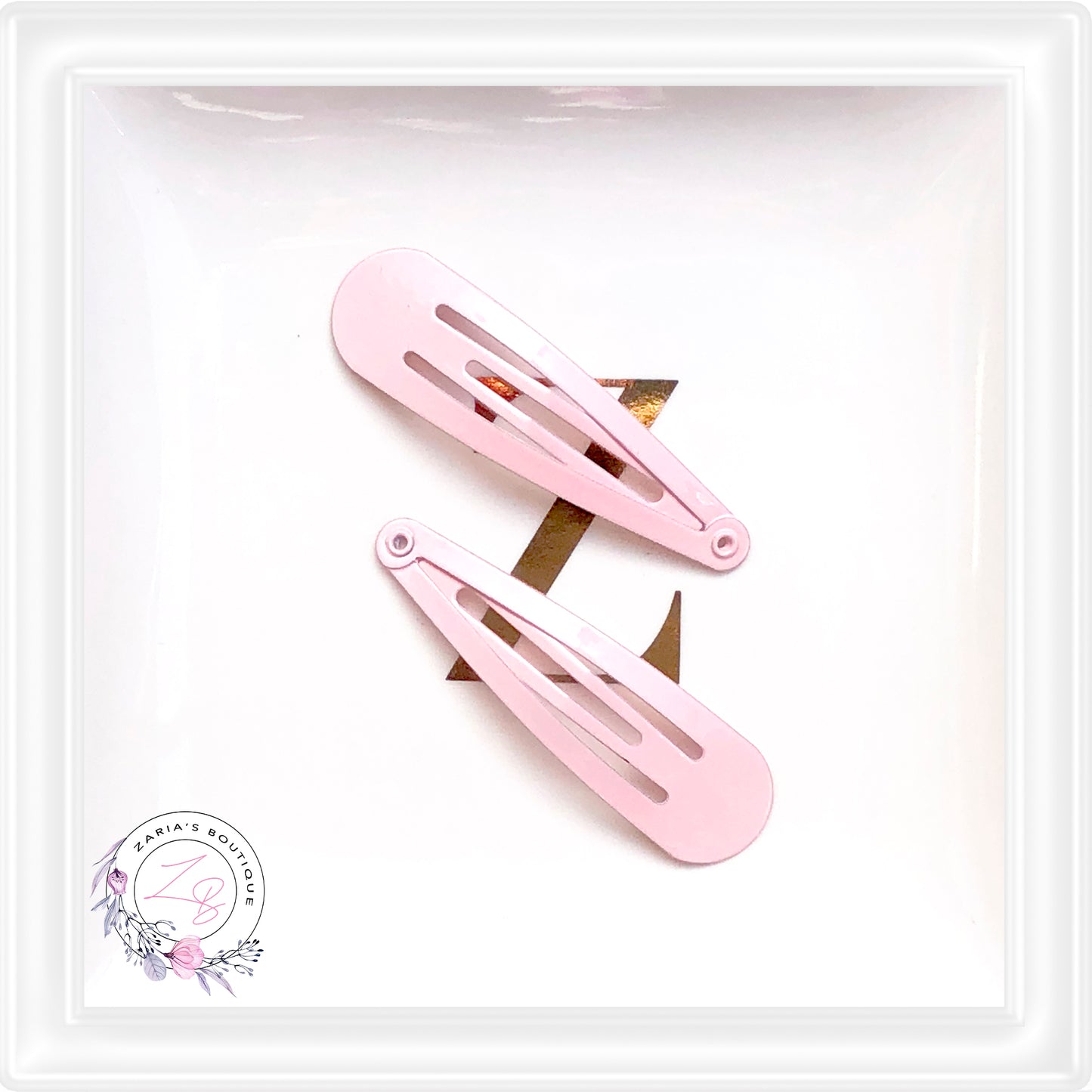 • 5cm Snap Hair Clips • 10 pcs • Blush Pink •